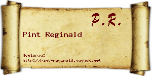Pint Reginald névjegykártya
